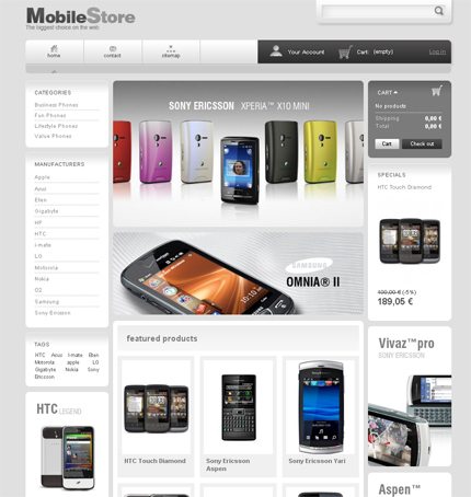 Безплатен темплейт за онлайн магазин за мобилни телефони